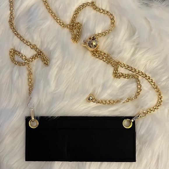 Burgundy Felt Wallet Insert forLong Wallets.SecureAChainStrapTo MostWallets.NWOT - Picture 2 of 4